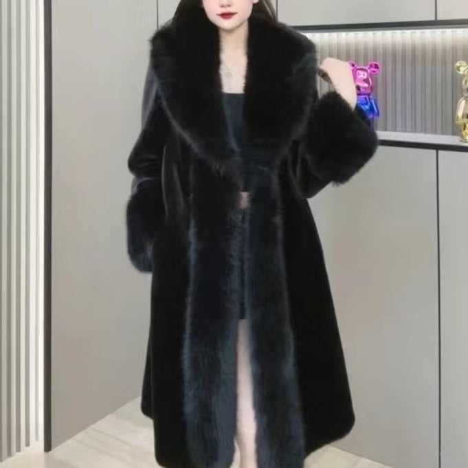 Mink Hair Fur And Leather Overcoat Women