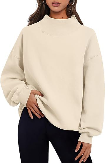 Pullover Sweatshirt Solid Color Loose Tops Round Neck Hoodie Women Thick Clothing